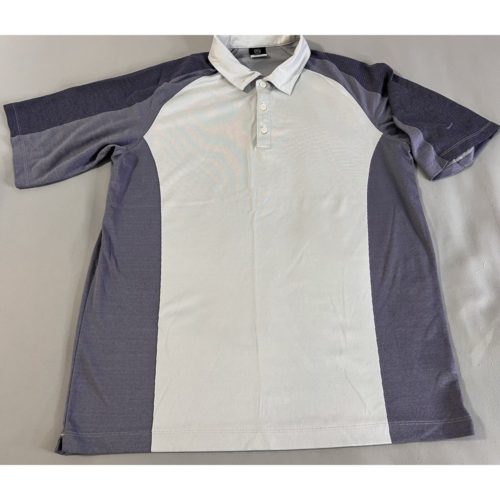 NIKE GOLF Shirt FIT DRY  Polo Short Sleeve‎ Logo EUC Gray Purple Sz Large